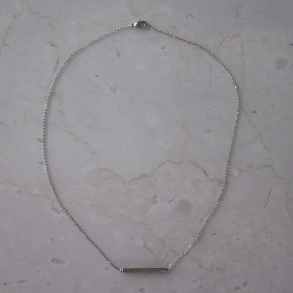 Silver necklace with square rod - Picture 2 of 5